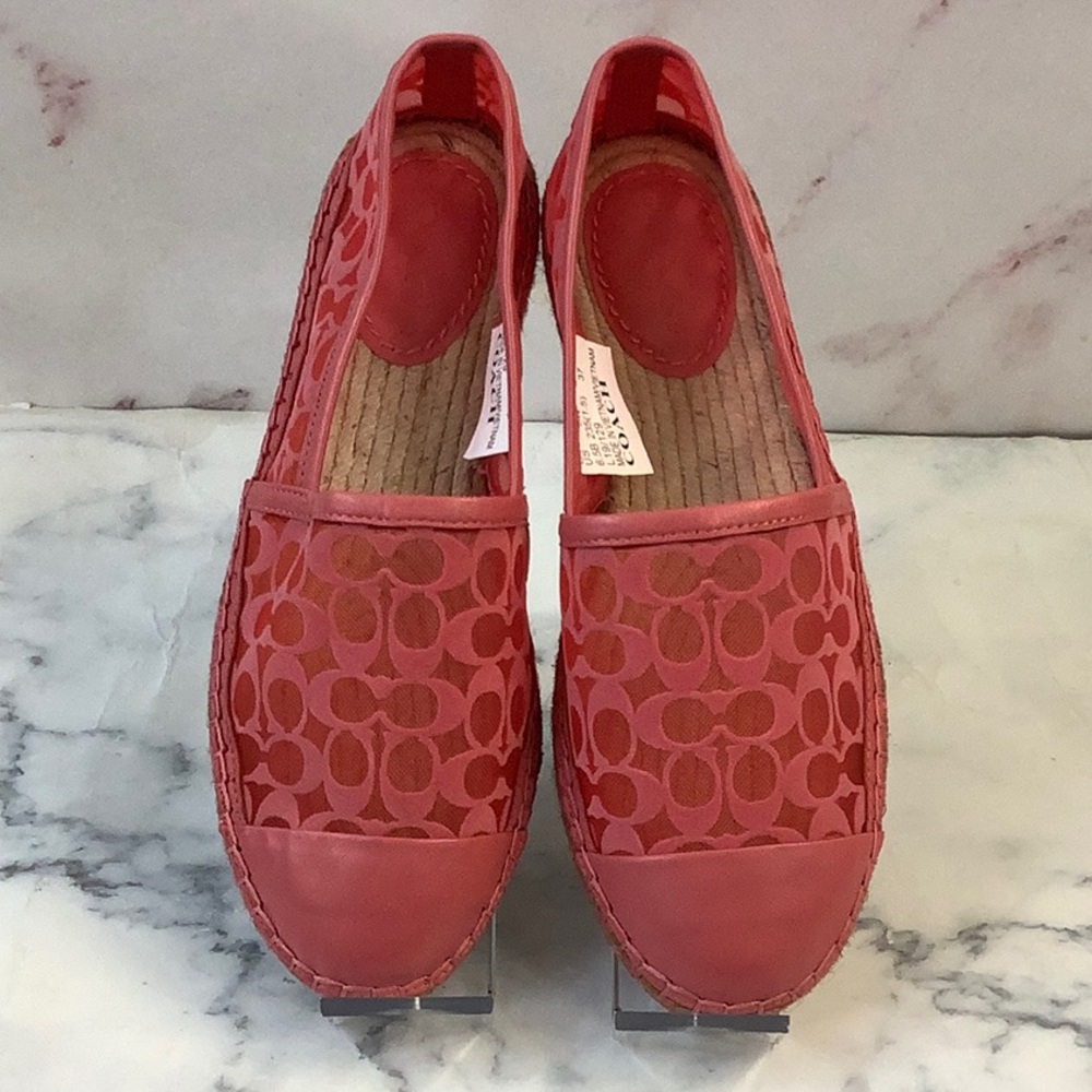 NWT COACH Cleo Espadrille Leather Women's Shoe Color Orchid Size 6.5